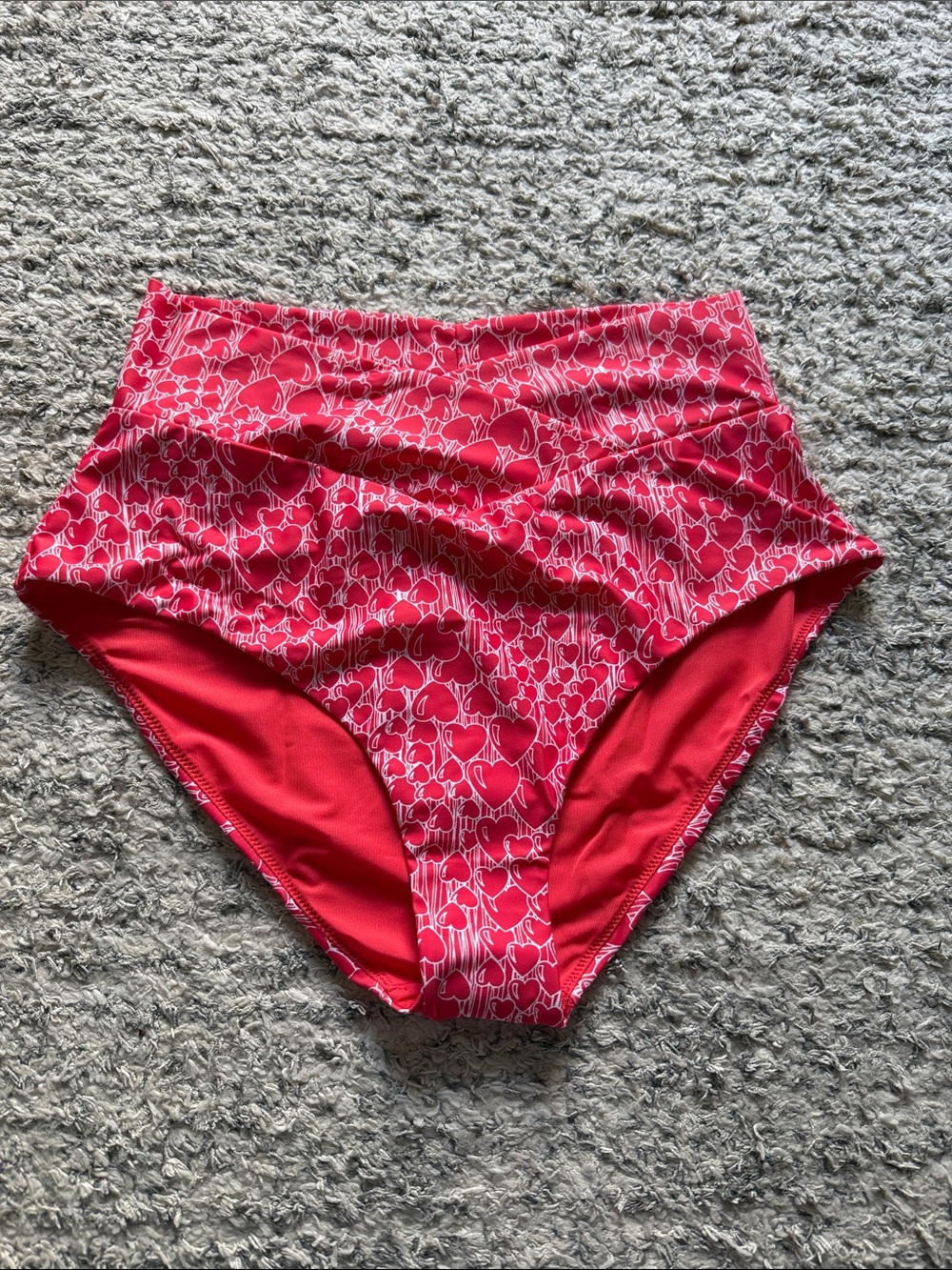 aerie High-Waist Bikini Bottoms - Red Heart Print